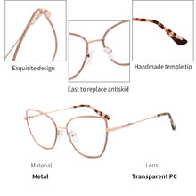 Load image into Gallery viewer, Metal Women Glasses Frame Pink Cat Eye Women Optical Eye glasses frame 2023 Brand Design