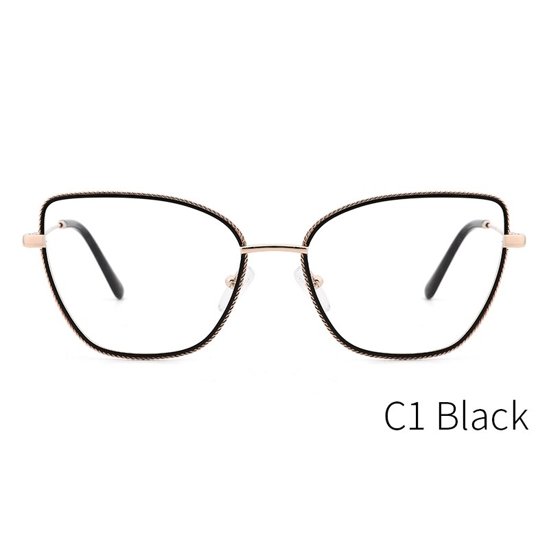 Metal Women Glasses Frame Pink Cat Eye Women Optical Eye glasses frame 2023 Brand Design