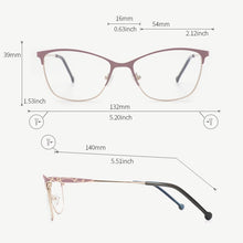 Load image into Gallery viewer, Metal Women Glasses Frames Optical Prescription Glasses Frame Clear lens Eyewear Pink Eyeglasses Frame 2023 Design