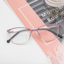 Load image into Gallery viewer, Metal Women Glasses Frames Optical Prescription Glasses Frame Clear lens Eyewear Pink Eyeglasses Frame 2023 Design