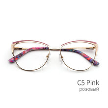 Load image into Gallery viewer, Metal Women Metal Glasses Frame Cat Eye Glasses Women Myopia Optical Clear Eyeglasses Frame Brand Designer Vintage