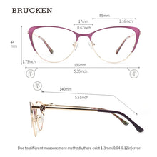 Load image into Gallery viewer, Metal Women Metal Glasses Frame Cat Eye Glasses Women Myopia Optical Clear Eyeglasses Frame Designer Vintage