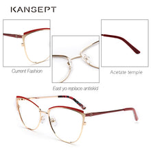Load image into Gallery viewer, Metal Women Metal Glasses Frame Cat Eye Glasses Women Myopia Optical Clear Eyeglasses Frame Brand Designer Vintage