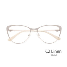 Load image into Gallery viewer, Metal Women Metal Glasses Frame Cat Eye Glasses Women Myopia Optical Clear Eyeglasses Frame Designer Vintage