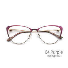 Load image into Gallery viewer, Metal Women Metal Glasses Frame Cat Eye Glasses Women Myopia Optical Clear Eyeglasses Frame Designer Vintage