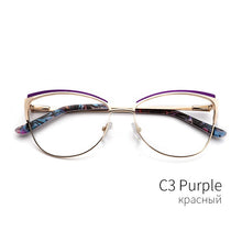 Load image into Gallery viewer, Metal Women Metal Glasses Frame Cat Eye Glasses Women Myopia Optical Clear Eyeglasses Frame Brand Designer Vintage