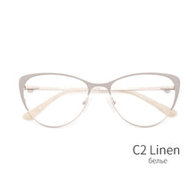 Load image into Gallery viewer, Metal Women Metal Glasses Frame Cat Eye Glasses Women Myopia Optical Clear Eyeglasses Frame Designer Vintage