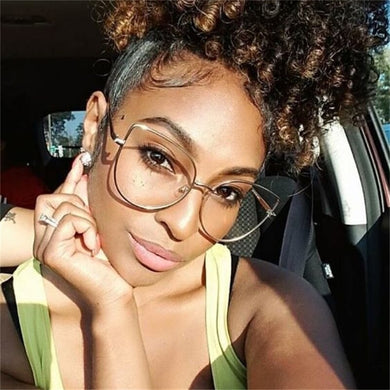 Metal cat eye Glasses transparent Gold Frame Glasses Optics Eyeglasses Clear Lens Women Men Fake Glasses Female UV400