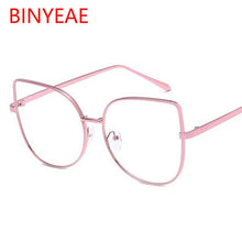Load image into Gallery viewer, Metal cat eye Glasses transparent Gold Frame Glasses Optics Eyeglasses Clear Lens Women Men Fake Glasses Female UV400