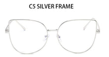 Load image into Gallery viewer, Metal cat eye Glasses transparent Gold Frame Glasses Optics Eyeglasses Clear Lens Women Men Fake Glasses Female UV400