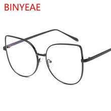 Load image into Gallery viewer, Metal cat eye Glasses transparent Gold Frame Glasses Optics Eyeglasses Clear Lens Women Men Fake Glasses Female UV400