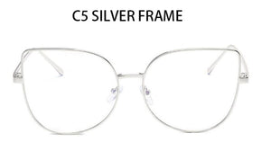 Metal cat eye Glasses transparent Gold Frame Glasses Optics Eyeglasses Clear Lens Women Men Fake Glasses Female UV400