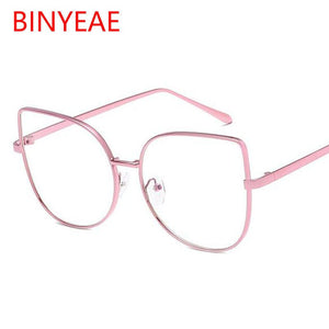 Metal cat eye Glasses transparent Gold Frame Glasses Optics Eyeglasses Clear Lens Women Men Fake Glasses Female UV400