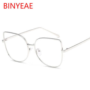 Metal cat eye Glasses transparent Gold Frame Glasses Optics Eyeglasses Clear Lens Women Men Fake Glasses Female UV400