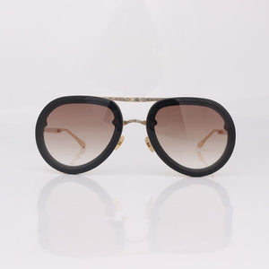 Metal frame folding sunglasses women  pilot stye sunglasses for men with gold metal embossed temples