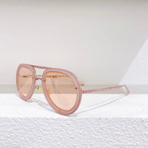 Metal frame folding sunglasses women  pilot stye sunglasses for men with gold metal embossed temples