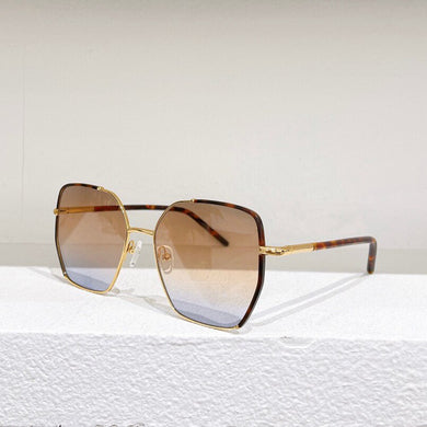 Metal irregular Large frame Women's sunglasses PR50WS Two-color Splicing design Light Men glasses girl Gradient mirror