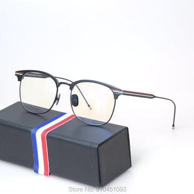 Metal square Myopia Glasses Frame Men Women Thom Brand TB104 Retro Eyeglasses Optical Prescription Eyewear Frame Reading