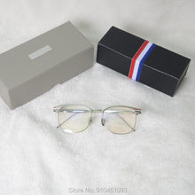 Carica l&#39;immagine nel visualizzatore di Gallery, Metal square Myopia Glasses Frame Men Women Thom Brand TB104 Retro Eyeglasses Optical Prescription Eyewear Frame Reading