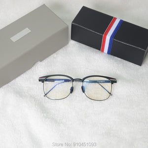Metal square Myopia Glasses Frame Men Women Thom Brand TB104 Retro Eyeglasses Optical Prescription Eyewear Frame Reading