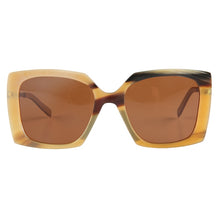 Load image into Gallery viewer, Metal temple big large butterfly translucent jelly color real Africa horn brown polarized sunglasses for women