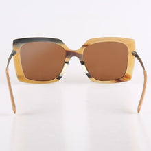Load image into Gallery viewer, Metal temple big large butterfly translucent jelly color real Africa horn brown polarized sunglasses for women
