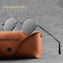 Load image into Gallery viewer, Metallic Steampunk Polarized Round Sunglasses Mens Womens John Lennon Glasses Vintage Retro Black Metal SunGlasses gafas de sol