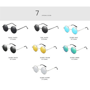 Metallic Steampunk Polarized Round Sunglasses Mens Womens John Lennon Glasses Vintage Retro Black Metal SunGlasses gafas de sol