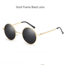 Load image into Gallery viewer, Metallic Steampunk Polarized Round Sunglasses Mens Womens John Lennon Glasses Vintage Retro Black Metal SunGlasses gafas de sol