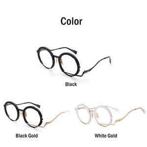 Metals Retro Optical Eyeglasses Hand Made Japan Men Myopia Prescription Glasses Frame Personality Women   Eyewear