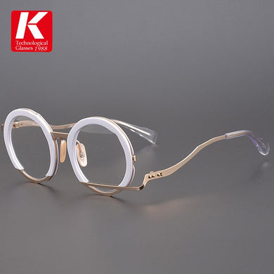 Metals Round Optical Eyeglasses Hand Made Japan Round Men Myopia Prescription Glasses Frame Personality Women Hyperopia  Eyewear