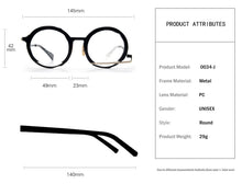 Load image into Gallery viewer, Metals Round Optical Eyeglasses Hand Made Japan Round Men Myopia Prescription Glasses Frame Personality Women Hyperopia  Eyewear