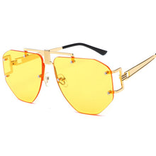 Load image into Gallery viewer, Metomoshy 2023 Oversized Sunglasses Women Rimless Big Sunglass for Woman Metal Frame Shades Female Black Grey Lens Glasses UV400