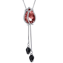 Load image into Gallery viewer, Tulip Flower Crystal Necklace for Women Fashion Silver Color Chain Long Necklaces &amp; Pendants Collier Maxi Jewelry