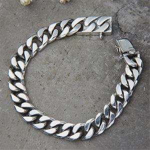 Miami Cuban Chain Bracelet Men 925 Sterling Silver Curb Chain Link Bracelet Biker Hippie Hop Men Jewelry Party Gifts