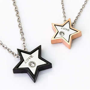 Titanium Jewelry Titanium Couple Necklaces Happiness Starfish Necklace Come With Chain Gold/Black