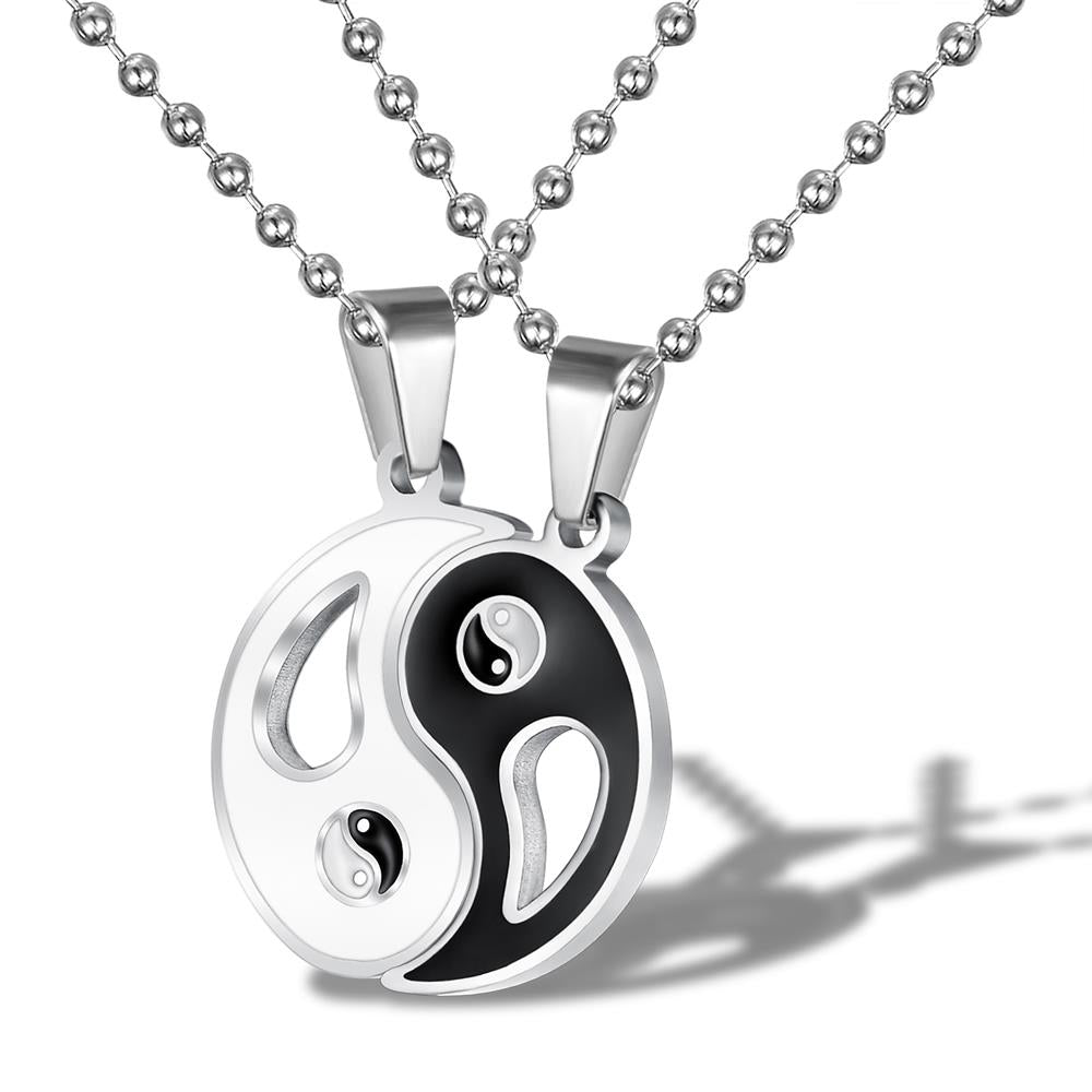 Titanium Jewelry Titanium Eight Diagrams Couple Pendant Necklaces Come with Chain