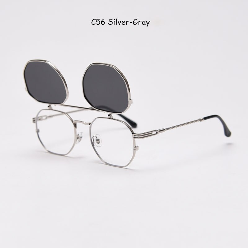 Mimiyou-gafas de sol polarizadas con forma de polígono, lentes de sol unisex, Estilo Vintage Punk, UV400