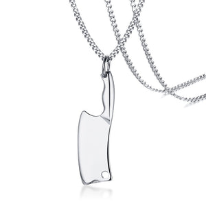 Mini Blade Chef Kitchen Knife Pendant Necklace for Men Women Stainless Steel Hop Male Jewelry Black Rainbow Gold Silver Tone