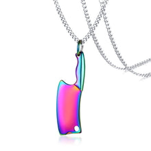 Load image into Gallery viewer, Mini Blade Chef Kitchen Knife Pendant Necklace for Men Women Stainless Steel Hop Male Jewelry Black Rainbow Gold Silver Tone