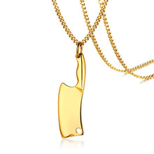 Load image into Gallery viewer, Mini Blade Chef Kitchen Knife Pendant Necklace for Men Women Stainless Steel Hop Male Jewelry Black Rainbow Gold Silver Tone