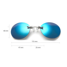 Load image into Gallery viewer, Mini Rimless Sunglasses Clip On Nose Lens Round Glasses Fashion Matrix Morpheus Frameless Vintage Men Eyeglasses UV400