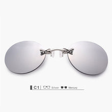 Load image into Gallery viewer, Mini Rimless Sunglasses Clip On Nose Lens Round Glasses Fashion Matrix Morpheus Frameless Vintage Men Eyeglasses UV400