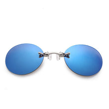 Carica l&#39;immagine nel visualizzatore di Gallery, Mini Occhiali da sole senza montatura Clip-on Naso Rotondo Senza montatura Occhiali da uomo retrò Occhiali da pilota Солнцезащитные очки без оправы 