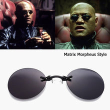 Load image into Gallery viewer, Mini Small Round Clip On Nose Sunglasses Men Vintage Steampunk Coating Mirror Hacker Empire Matrix Morpheus Pince-nez Sunglasses