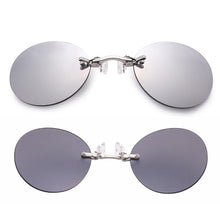 Load image into Gallery viewer, Mini Small Round Clip On Nose Sunglasses Men Vintage Steampunk Coating Mirror Hacker Empire Matrix Morpheus Pince-nez Sunglasses