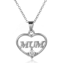 Load image into Gallery viewer, Minimalist Simple Fashion Hollow Heart Shaped Mum Pendant Necklace Jewelry Gold Silver Mother Birthd Gift