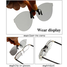 Load image into Gallery viewer, Mirror Oversized Polarized Clip on Sunglasses Women Men Rimless Driving Goggle Flip Up Lens Glasses Cover Eyewear UV400