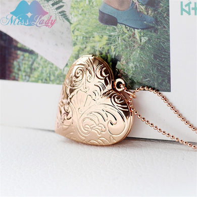 Creative pocket watches ventage pattern hearts put photos open close fashion Pendant love Necklace for women MLA1015