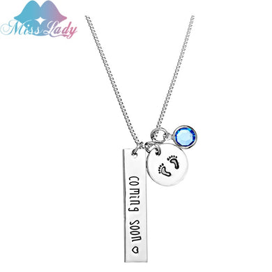 High Quality Baby Foot Feet Pendant & Necklace Baby foot Necklace cute Son's feet jewelry silver color For Mom MLF107